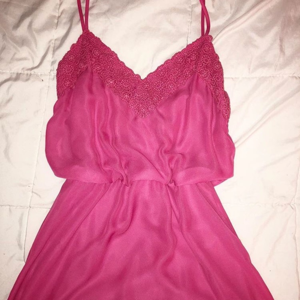 pink silk dress
